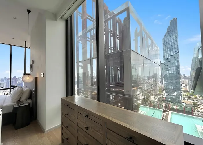5-minwalkbts Pool-view 35th Fl Privatejacuzzi Lejlighed Bangkok